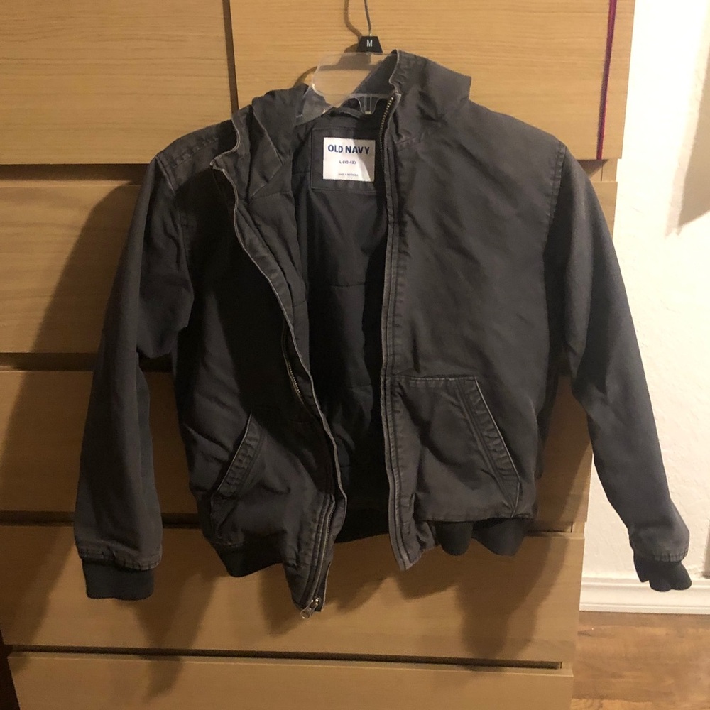 Old Navy kids Charcoal Bomber Jacket